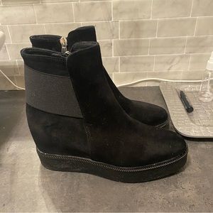 Browns couture suede black platform ankle boots